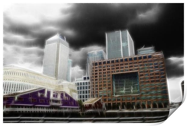 Canary Wharf fractal version Print by David French
