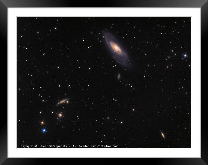 Galaxy Messier 106 in constellation Canes Venatici Framed Mounted Print by Łukasz Szczepański