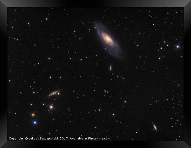 Galaxy Messier 106 in constellation Canes Venatici Framed Print by Łukasz Szczepański