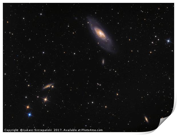 Galaxy Messier 106 in constellation Canes Venatici Print by Łukasz Szczepański