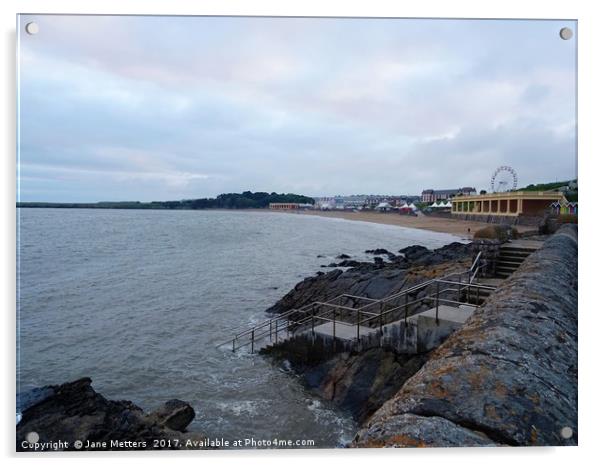 An Evening in Barry Island                         Acrylic by Jane Metters