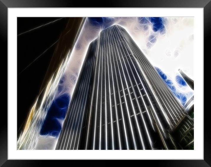 Tower 42 fractal version Framed Mounted Print by David French