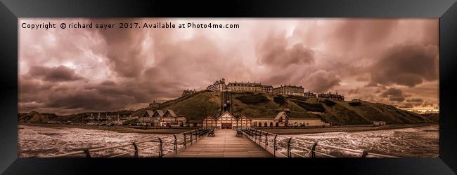 View from the Pier Framed Print by richard sayer