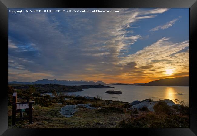 Isle of Skye Sunset, Scotland. Framed Print by ALBA PHOTOGRAPHY