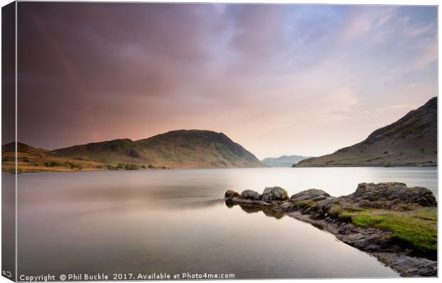 Rainbow over Crummock Water Canvas Print by Phil Buckle
