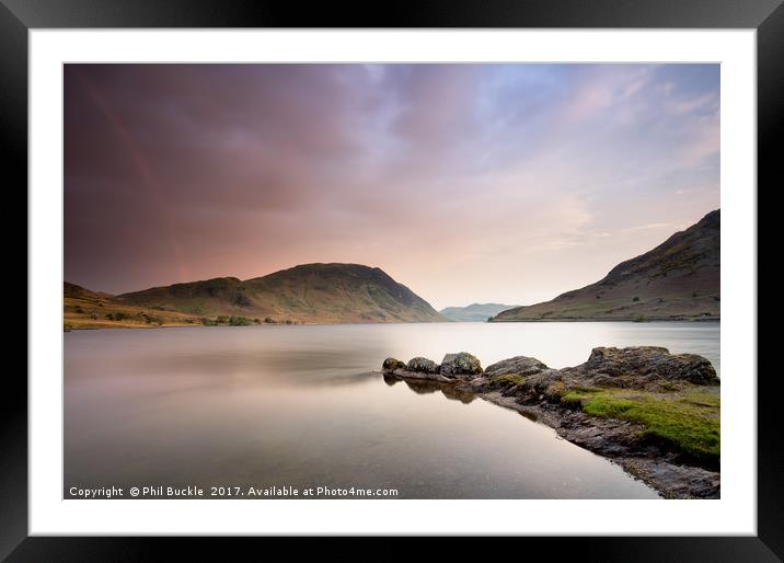 Rainbow over Crummock Water Framed Mounted Print by Phil Buckle