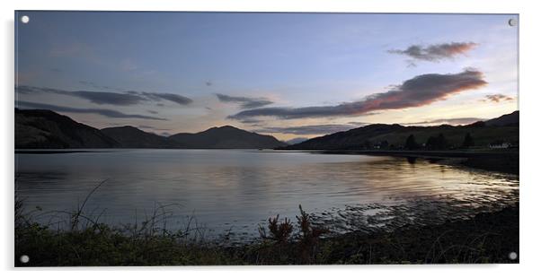Loch Duich Nightfall Acrylic by Steve Glover