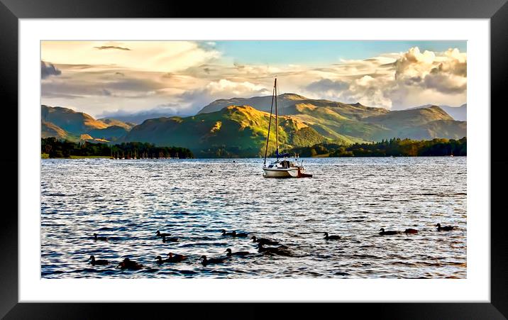 Boating on Lake Ullswater Framed Mounted Print by Jim kernan