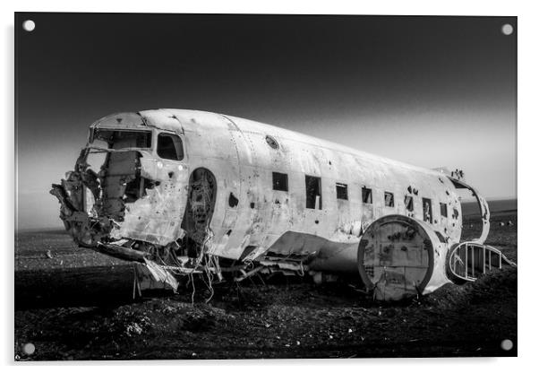 Crashed Plane Iceland Acrylic by Tony Bishop