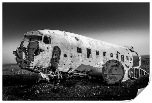 Crashed Plane Iceland Print by Tony Bishop