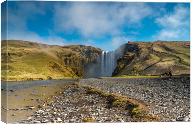 Skogafoss Waterfall Iceland Canvas Print by Tony Bishop