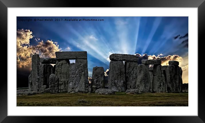 Stonehenge Framed Mounted Print by Paul Welsh