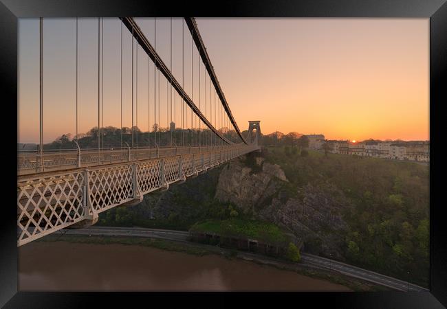 Sunrise at Clifton Suspension bridge Framed Print by Dean Merry