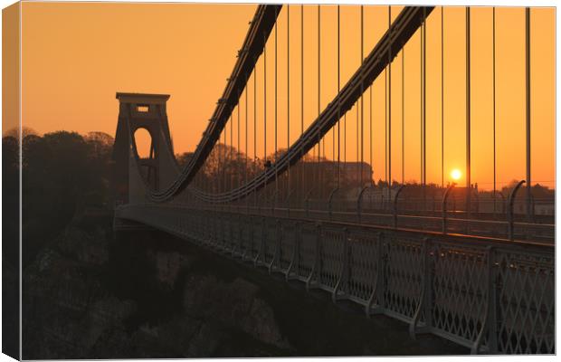Sunrise at Clifton Suspension bridge Canvas Print by Dean Merry