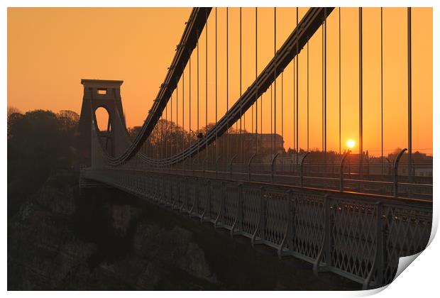 Sunrise at Clifton Suspension bridge Print by Dean Merry