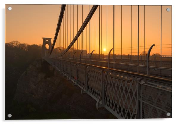 Sunrise at Clifton Suspension bridge  Acrylic by Dean Merry