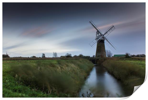 St Bennet's Level Drainage Mill Print by Mark Hawkes