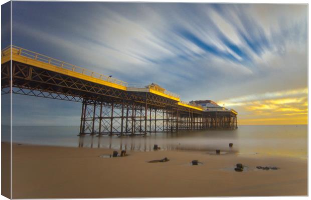 Cromer pier at Golden hour Canvas Print by Mark Hawkes