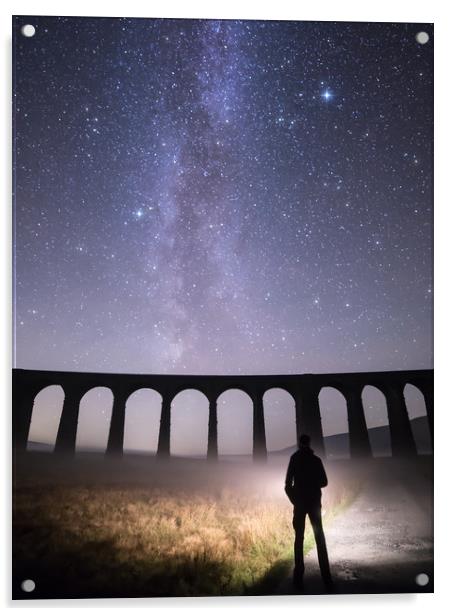 Ribblehead Viaduct and the Milky Way Acrylic by Pete Collins