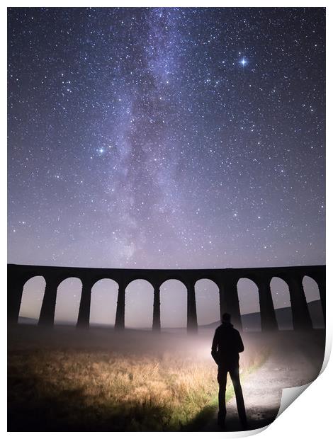 Ribblehead Viaduct and the Milky Way Print by Pete Collins
