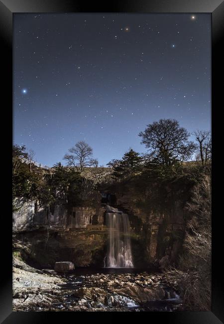Thornton Force by moonlight Framed Print by Pete Collins