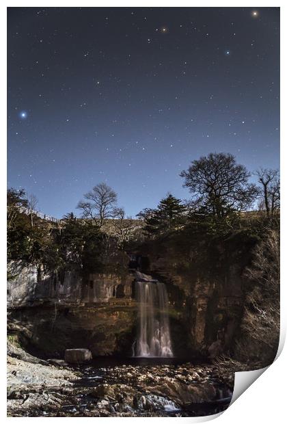 Thornton Force by moonlight Print by Pete Collins