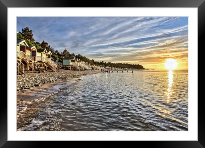 Sunset and high tide on Wells beach Framed Mounted Print by Gary Pearson