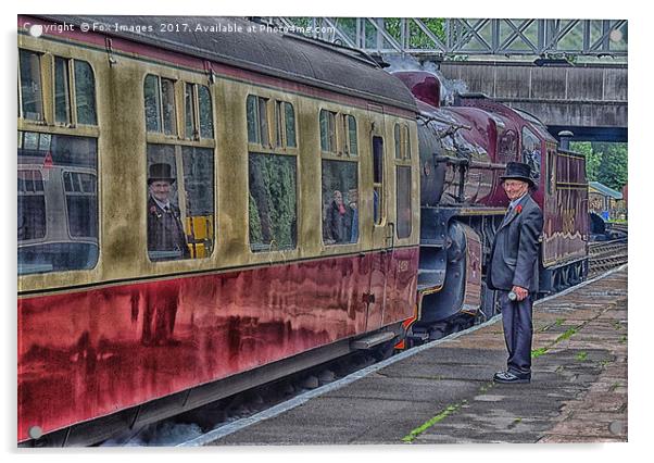HDR of east lancs railway Acrylic by Derrick Fox Lomax