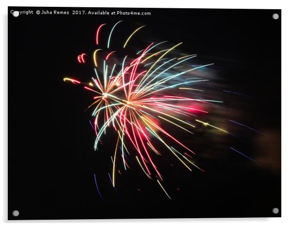 Colourful Fireworks Acrylic by Juha Remes