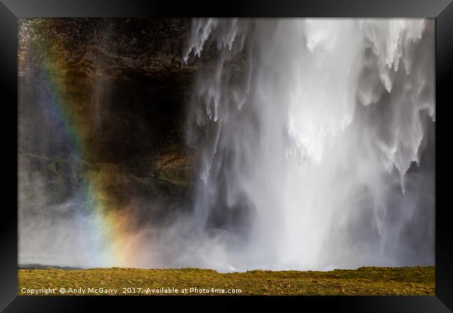 Seljalandsfoss Waterfall Iceland Framed Print by Andy McGarry