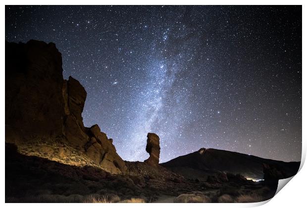 Teide and the Milky Way Print by Pete Collins