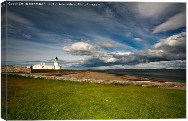 Lighthouse at Chanonry Point in Scotland Canvas Print by Mohit Joshi