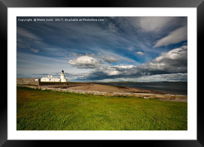 Lighthouse at Chanonry Point in Scotland Framed Mounted Print by Mohit Joshi