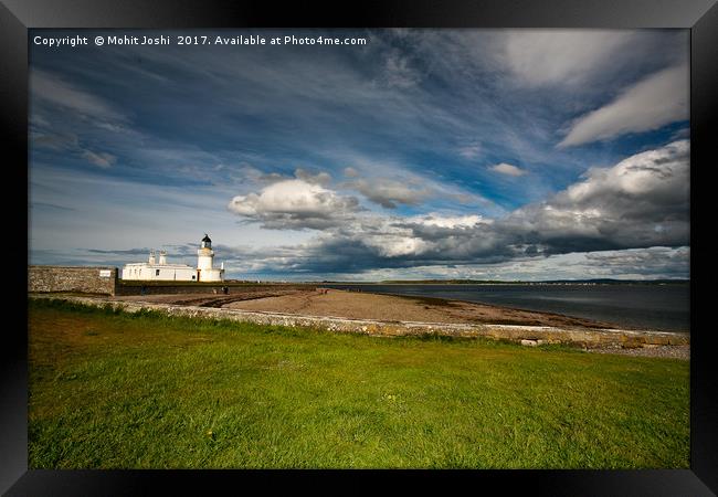 Lighthouse at Chanonry Point in Scotland Framed Print by Mohit Joshi