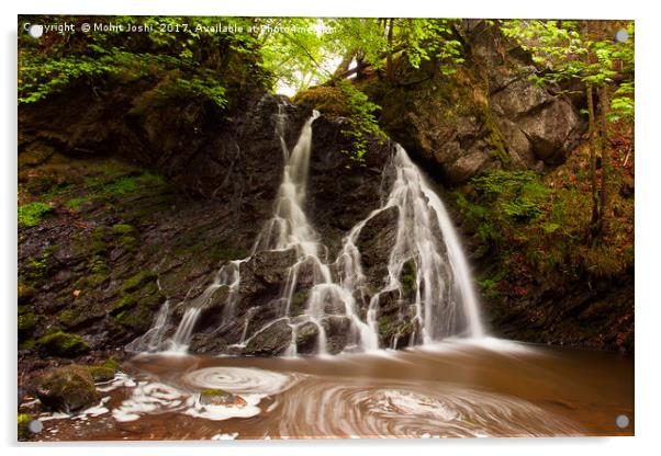 Fairy Glen Waterfalls, Inverness Acrylic by Mohit Joshi