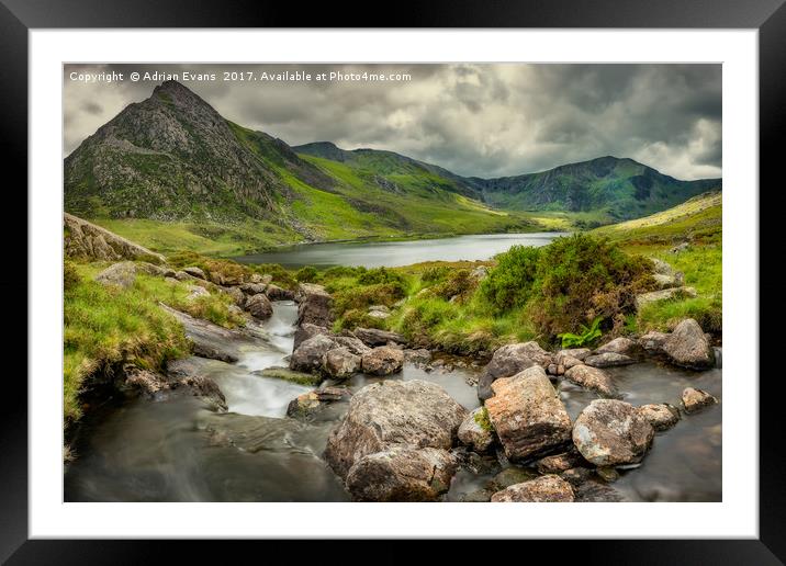 Tryfan In The Ogwen Valley Framed Mounted Print by Adrian Evans