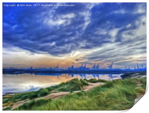 Marina Sunrise (Digital Art) Print by John Wain