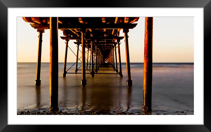 Under Saltburn Pier Framed Mounted Print by keith sayer