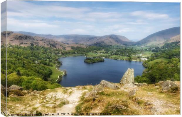 Grasmere Lake from Loughrigg Fell Canvas Print by yvonne & paul carroll