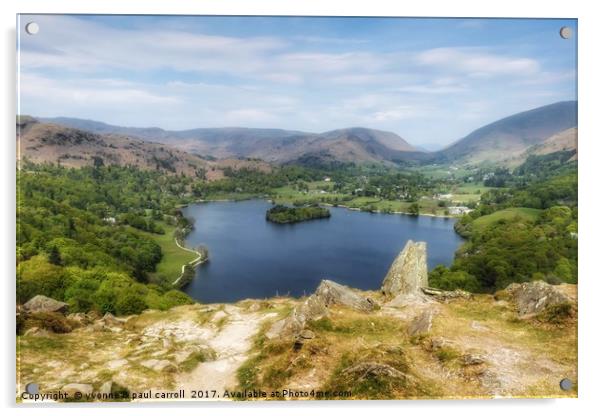 Grasmere Lake from Loughrigg Fell Acrylic by yvonne & paul carroll