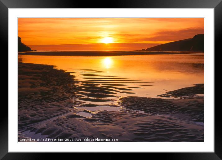 Wonwell Beach Sunset Framed Mounted Print by Paul F Prestidge