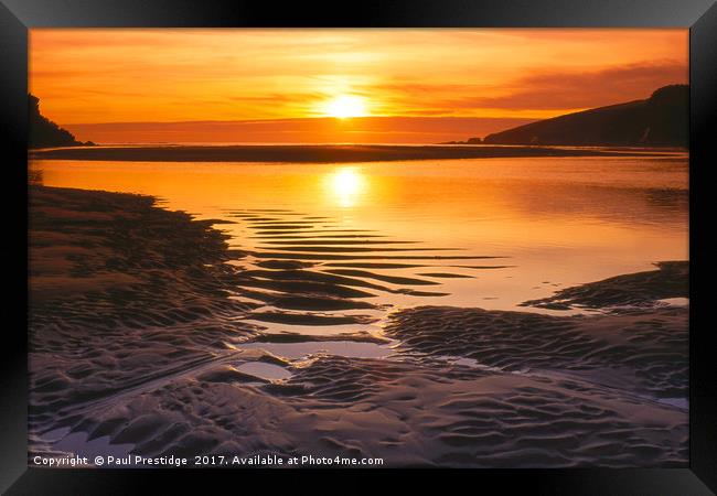 Wonwell Beach Sunset Framed Print by Paul F Prestidge