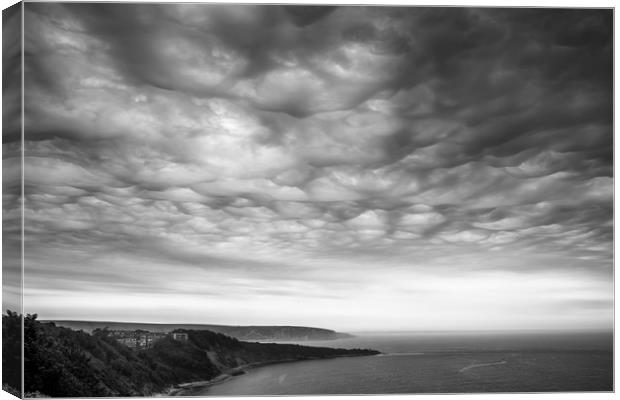 Asperitas clouds  Dorset coast Canvas Print by Tony Bates