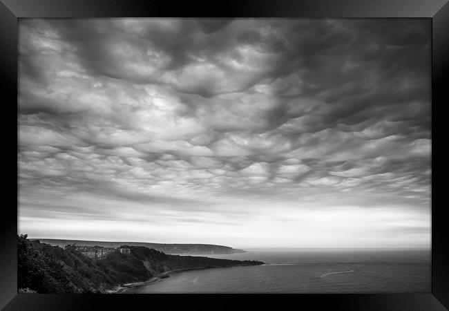 Asperitas clouds  Dorset coast Framed Print by Tony Bates
