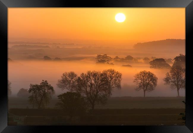 sunrise across leicestershire Framed Print by Caroline Burton