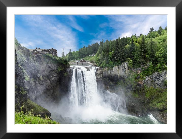 Dramatic Snoqualmie Falls Framed Mounted Print by Darryl Brooks