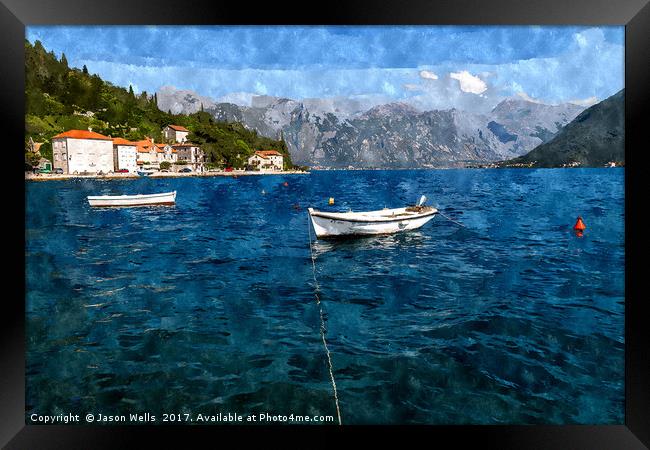 Pretty Perast in the Bay of Kotor Framed Print by Jason Wells