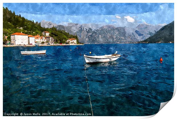 Pretty Perast in the Bay of Kotor Print by Jason Wells