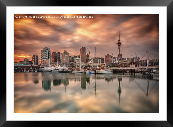 Auckland Sunrise Framed Mounted Print by John Cummings
