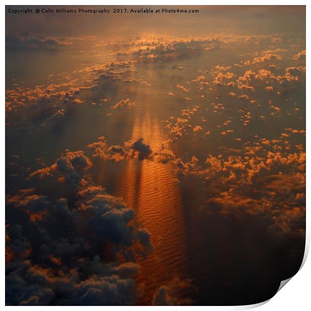 Sunset  at 32000 feet  2 Print by Colin Williams Photography